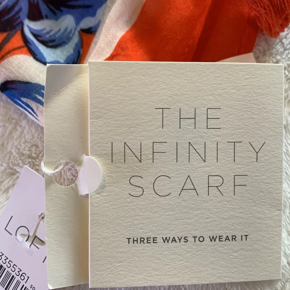 LOFT Large Floral Print Infinity Scarf